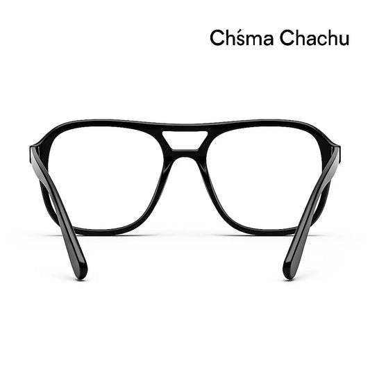 Chasma chachu -black-square-double bar-glossy finishing- Chsma chachu