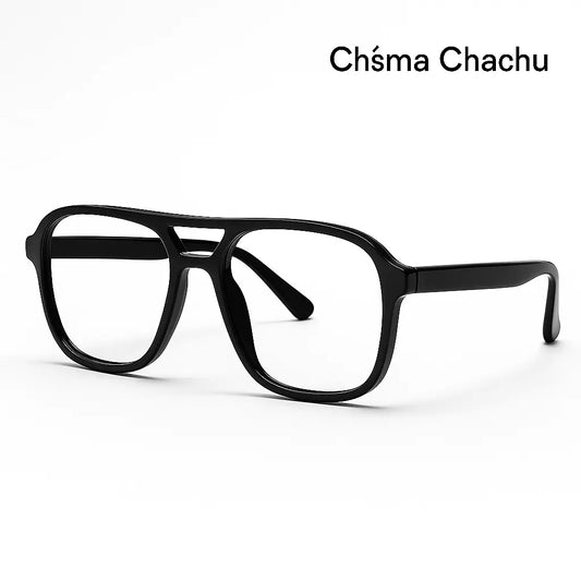 Chasma chachu -black-square-double bar-glossy finishing- Chsma chachu